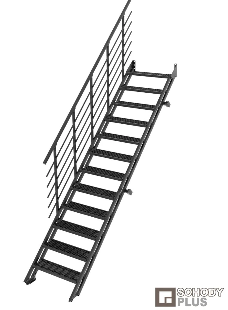 Flex Grid Zink 12 black - roštové vonkajšie schody